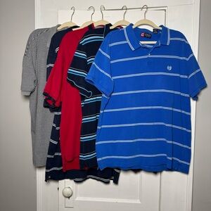 Nautica Chaps Striped 100% Cotton Polo Shirts Bundle of Five XXL